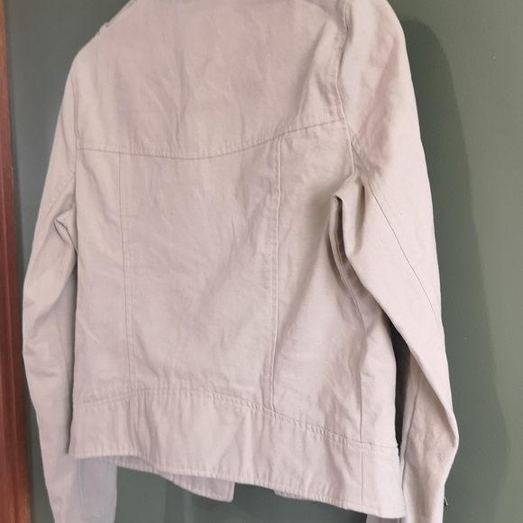 SOIA & KYO Kiera Moto Leather & Cotton Zip Up Jacket Sz Small - Picture 7 of 14